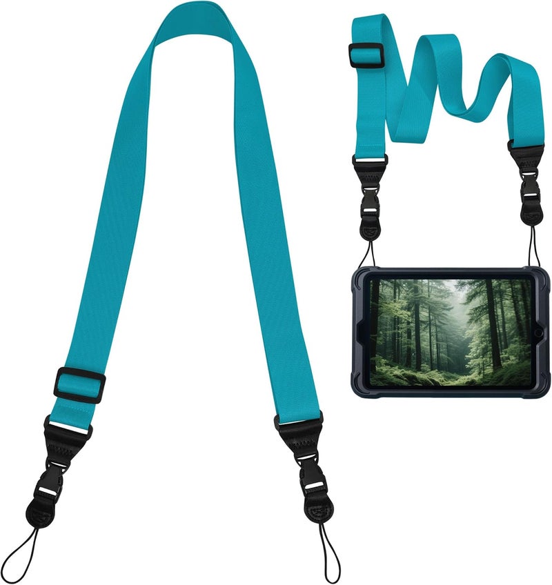 ATLRGISL Adjustable iPad Binocular Camera Strap, Comfortable Shoulder Strap Nylon Neck Lanyard for iPad/Samsung Tablet Case,Crossbody Laptop Luggage Bag (Sky Blue) - Image 1